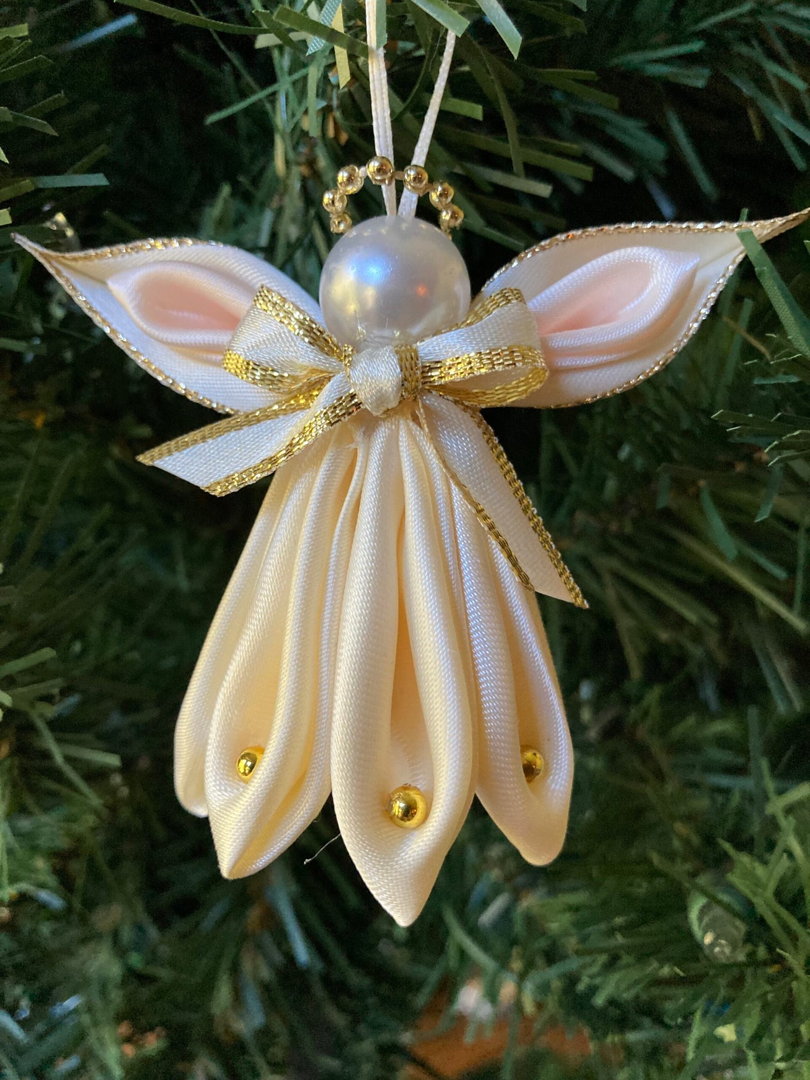 angel ornament kanzashi angel small cream gold copy angel ornament kanzashi angel small cream gold copy
