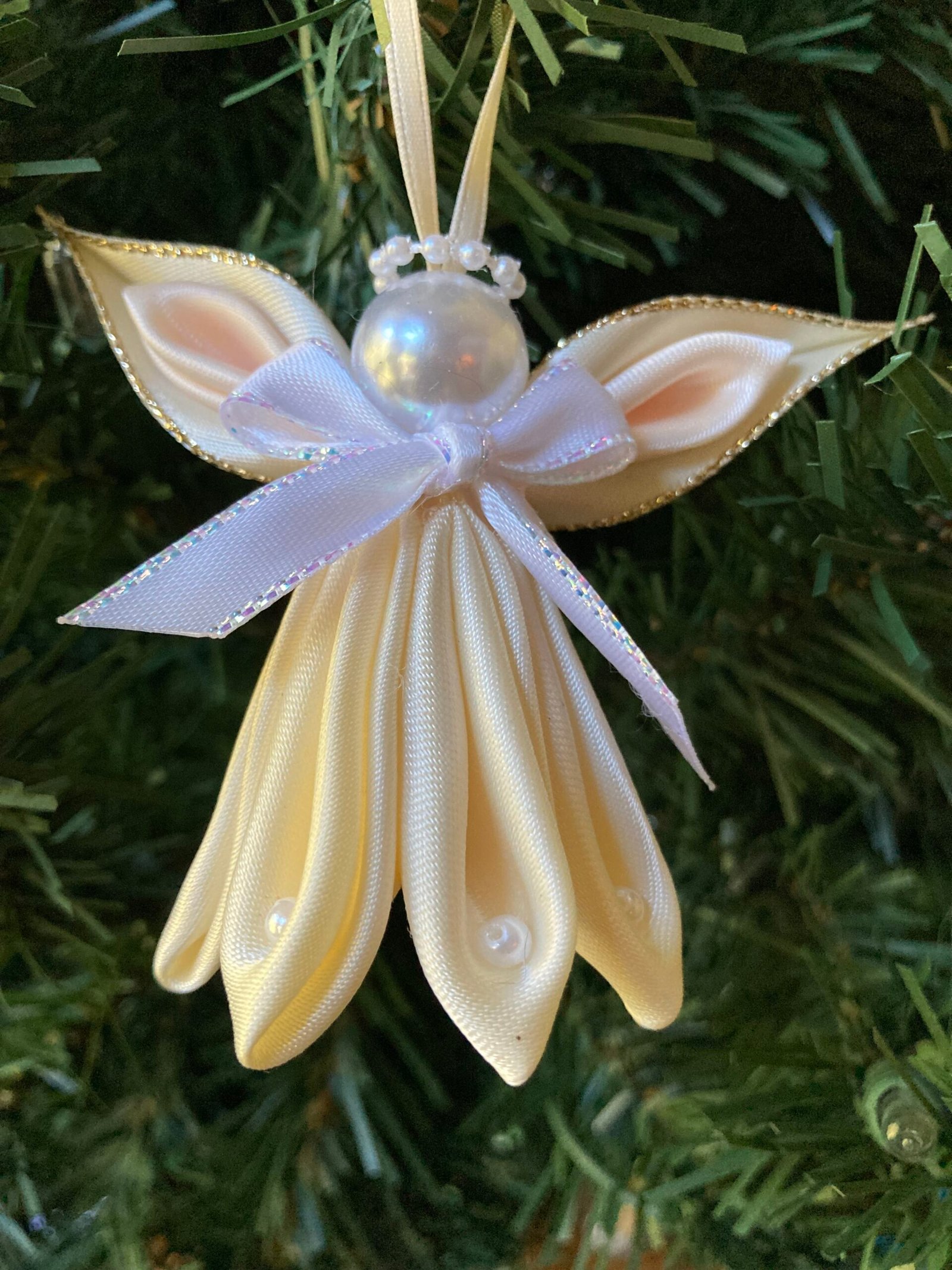 angel ornament kanzashi angel small cream whit angel ornament kanzashi angel small cream whit