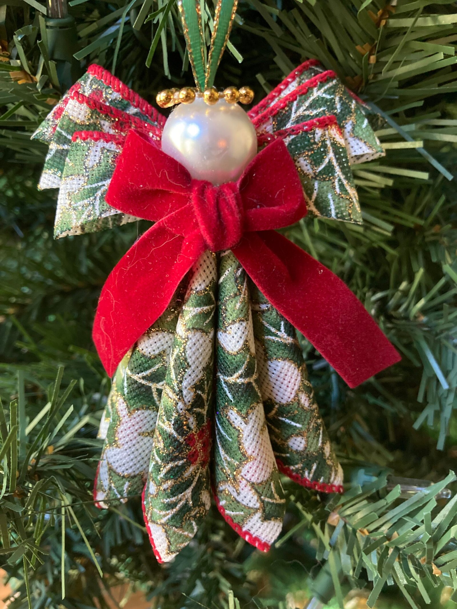 angel ornament holly white red wire ribbon lar angel ornament holly white red wire ribbon lar