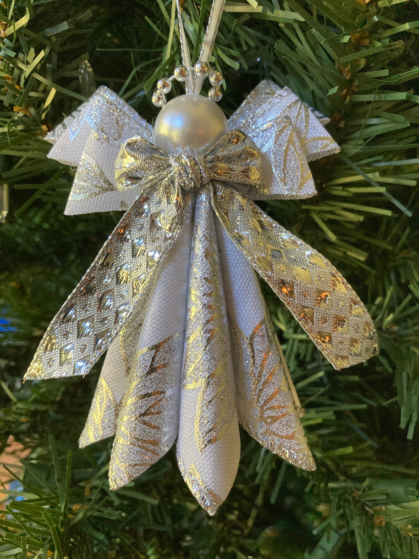 angel ornament silver wire ribbon large angel ornament silver wire ribbon large