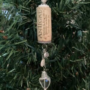 cork wine bottle charm ornament clear seashell
