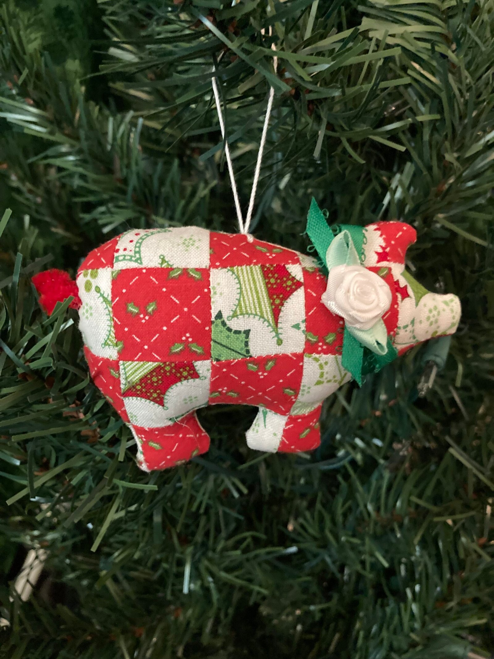 pig ornament quilted red white green pig ornament quilted red white green