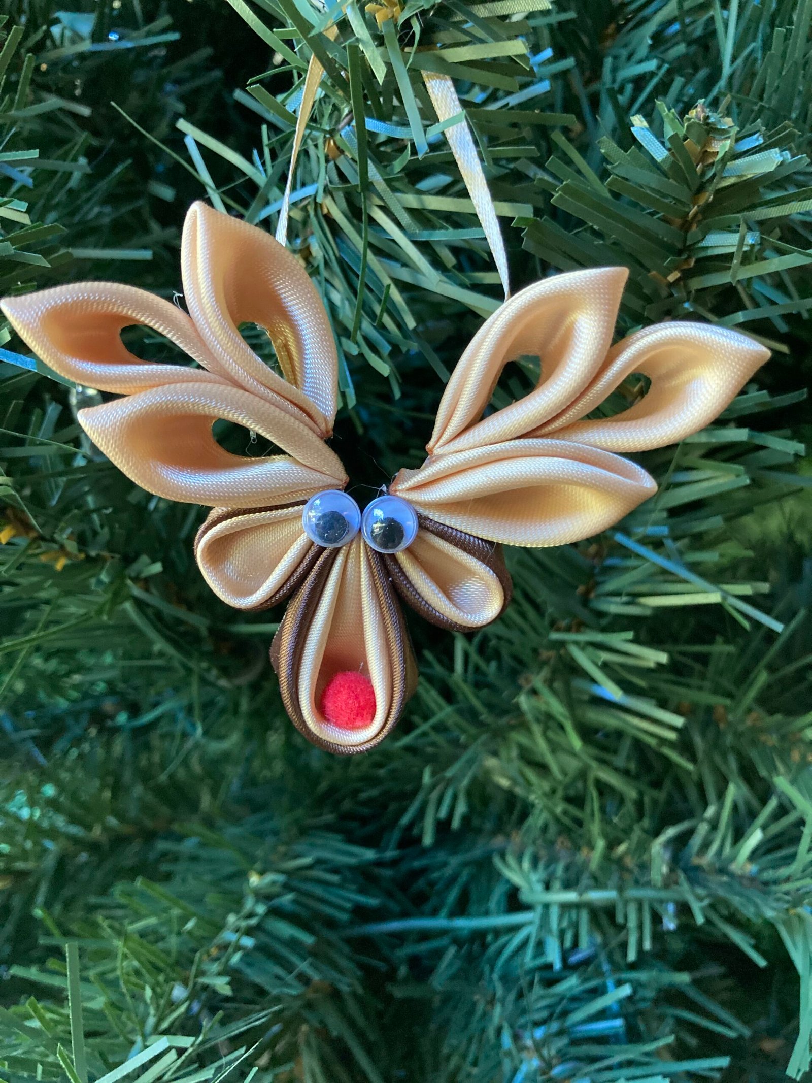 reindeer ornament kanzashi mini cream antlers copy reindeer ornament kanzashi mini cream antlers copy