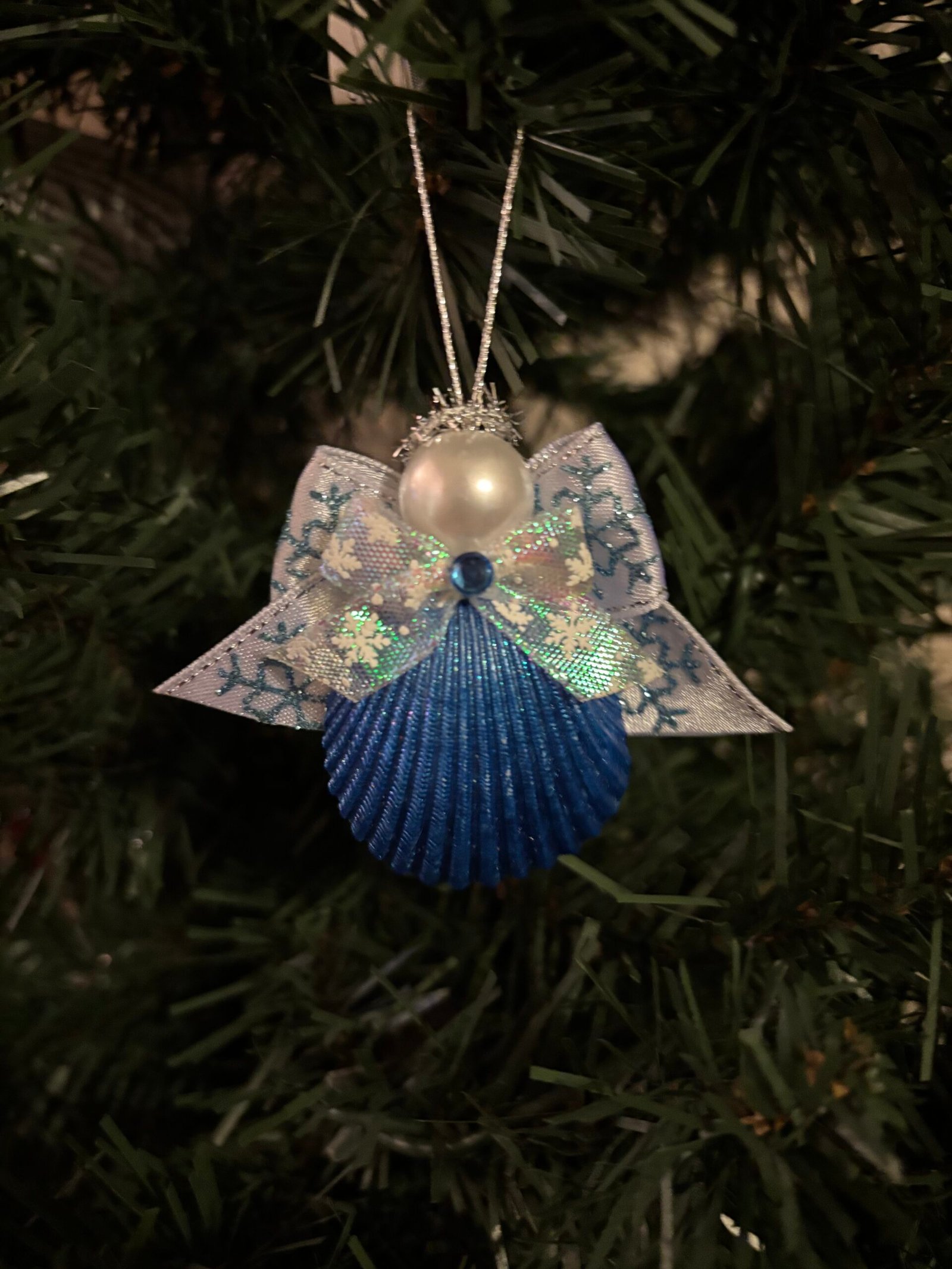 shell ornament angel blue shell ornament angel blue