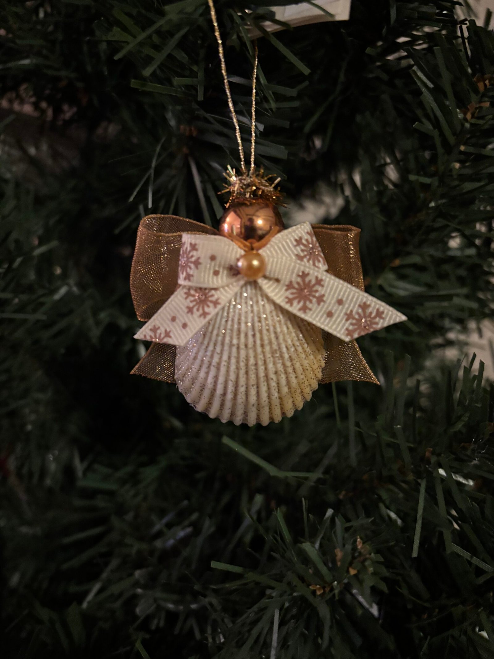 shell ornament angel cream copper shell ornament angel cream copper
