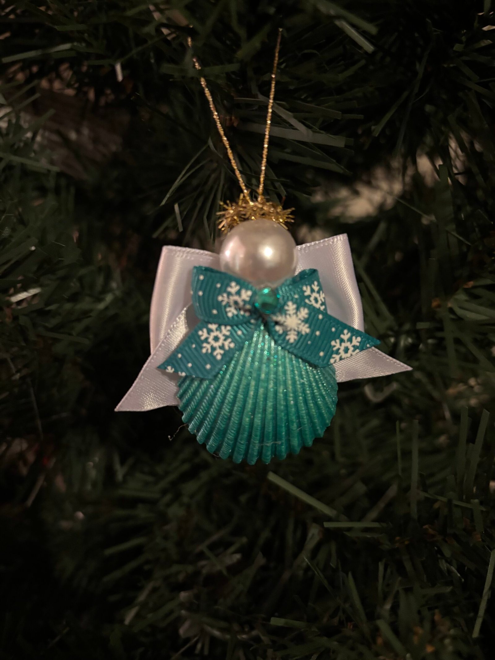 shell ornament angel teal shell ornament angel teal