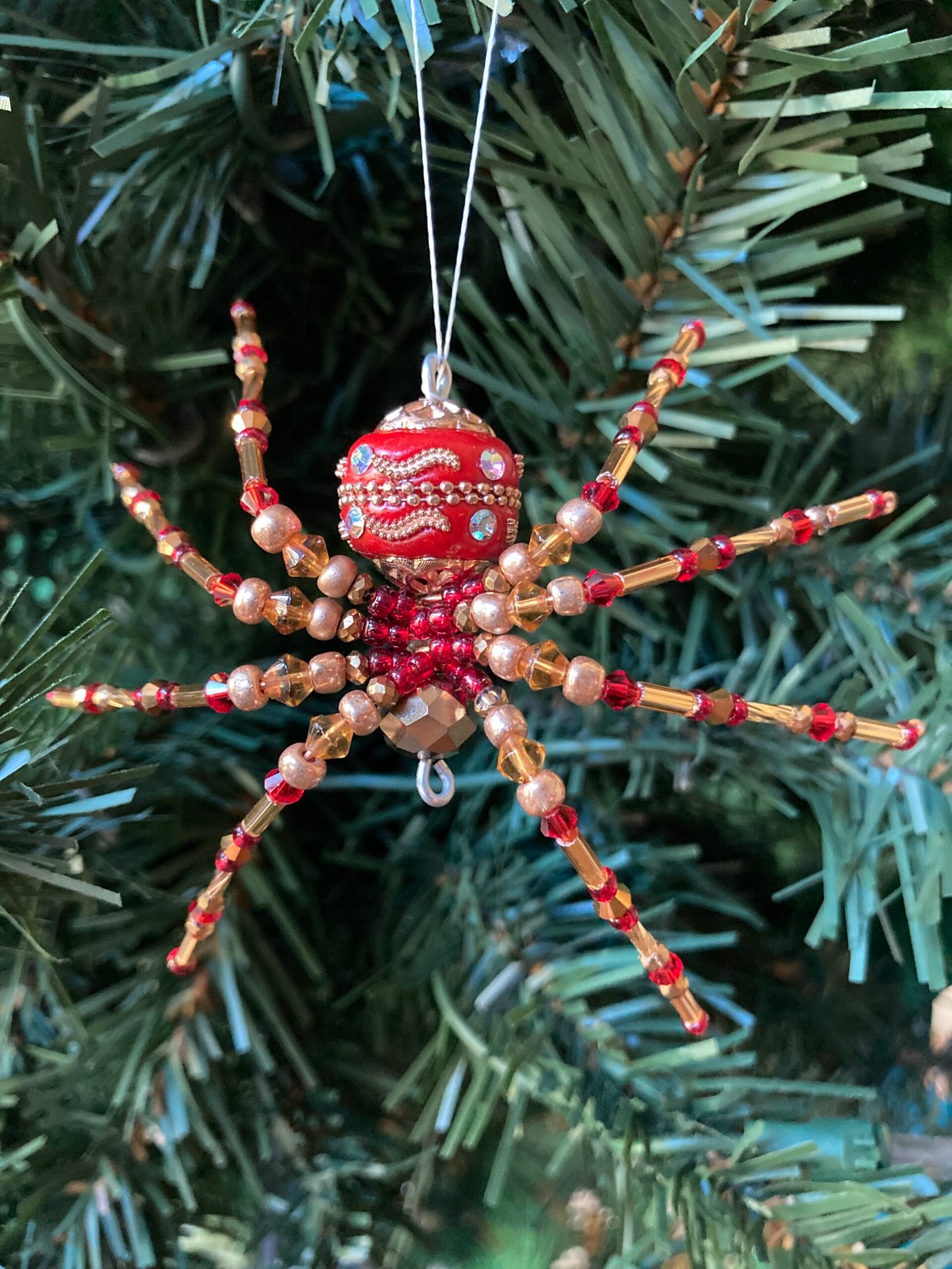 spider ornament red gold medium spider ornament red gold medium