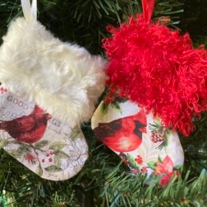 stocking ornament gift card holder cardinal fa